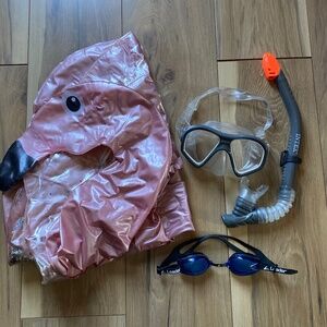 Pool Goggles W/ Flamingo Baby Float